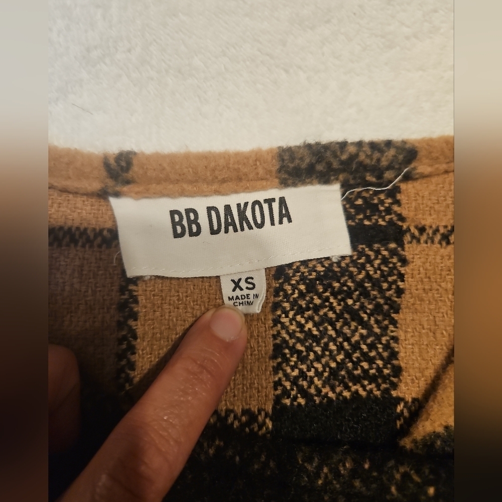 BB Dakota Neutral Plaid Sweater Dress XS Fall Winter Layering - Picture 3 of 10